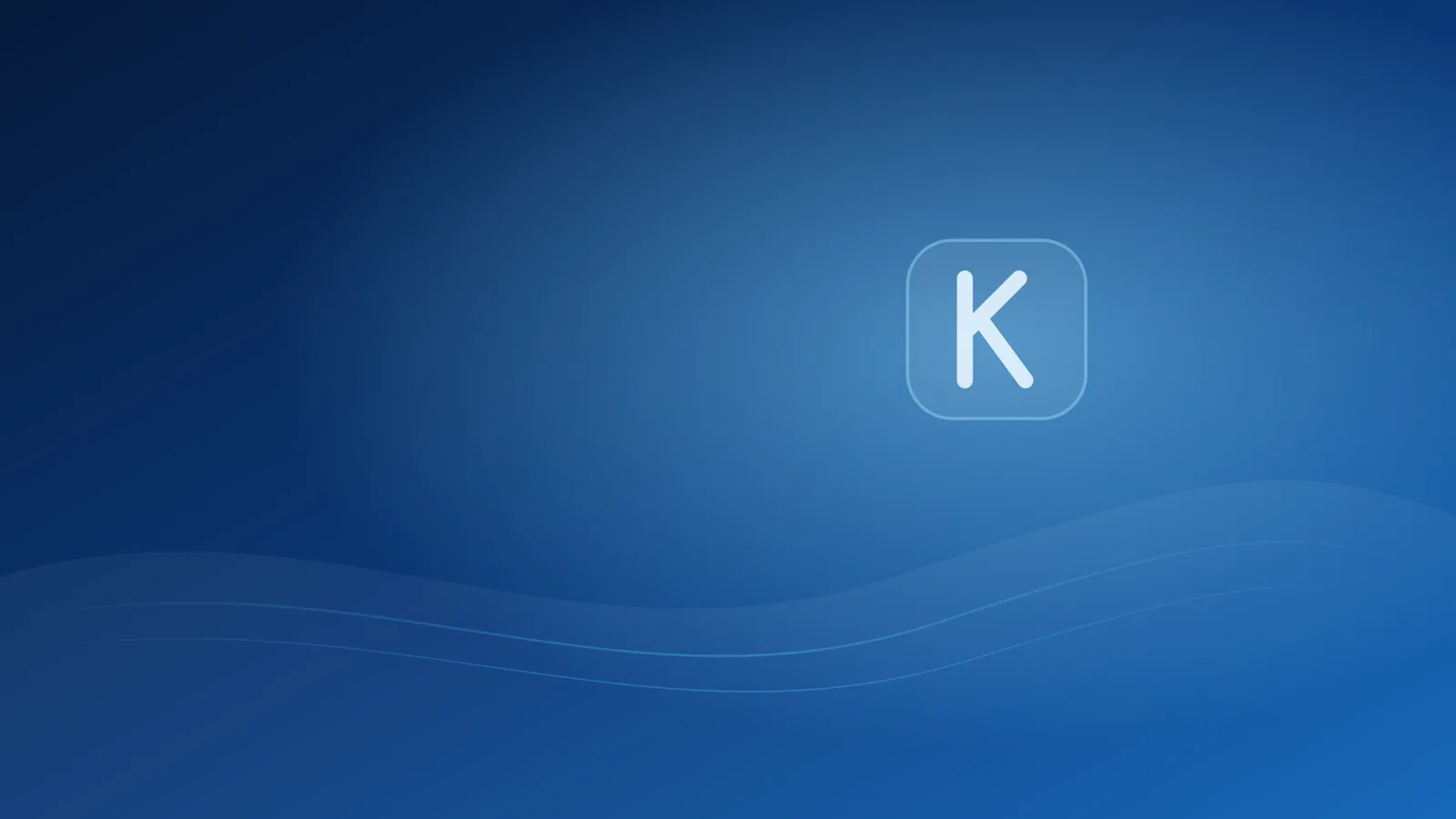 The kianOS wallpaper: a blue background with the kianOS K logo